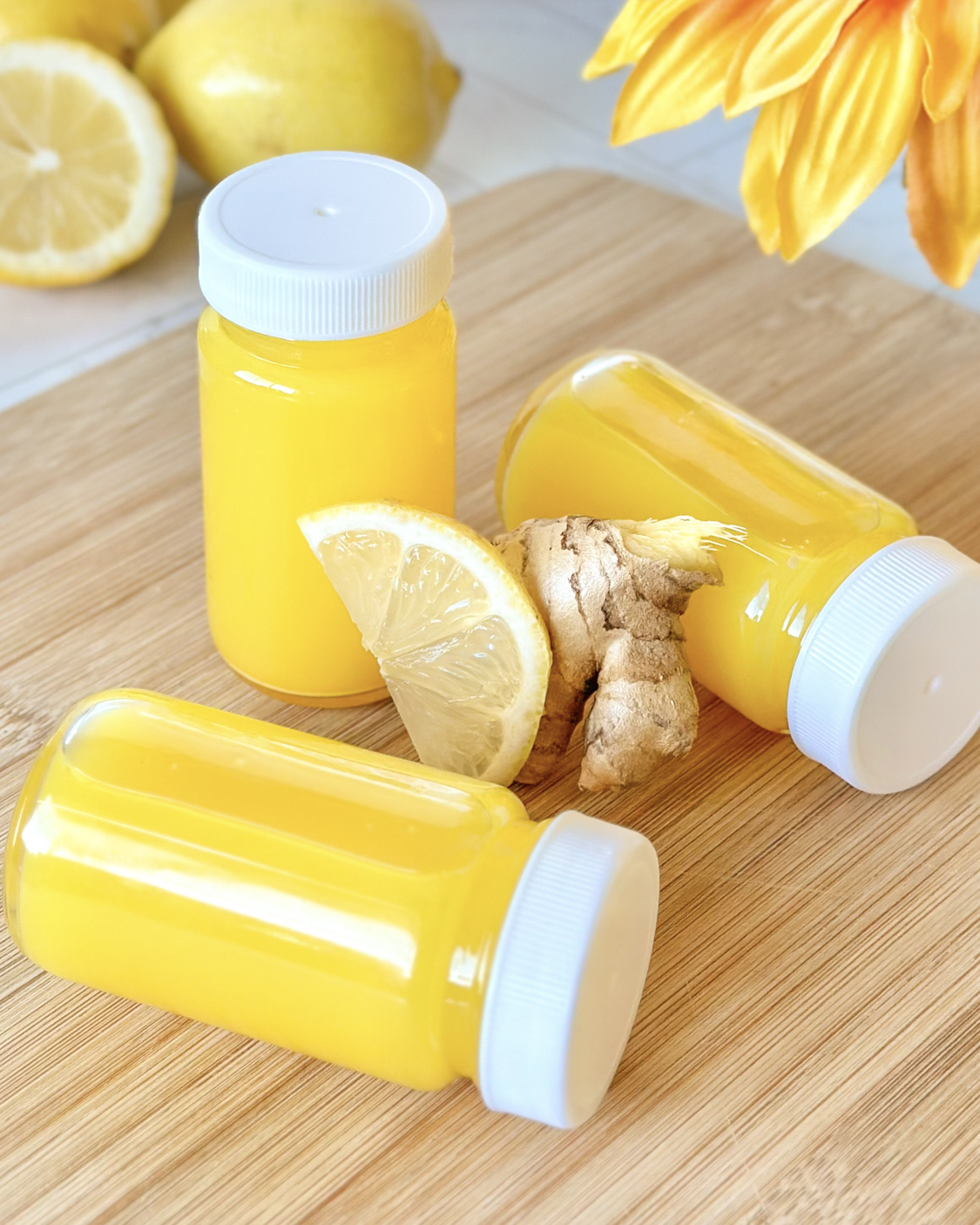 Ginger and Lemon Turmeric Shots